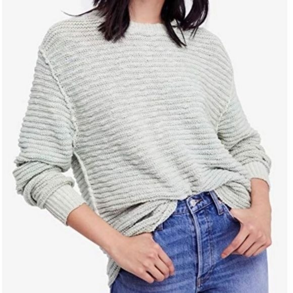 Free People NWT Menace Pullover Tunic Sweater in Moss Mint Green Womens Size XS - Picture 11 of 11